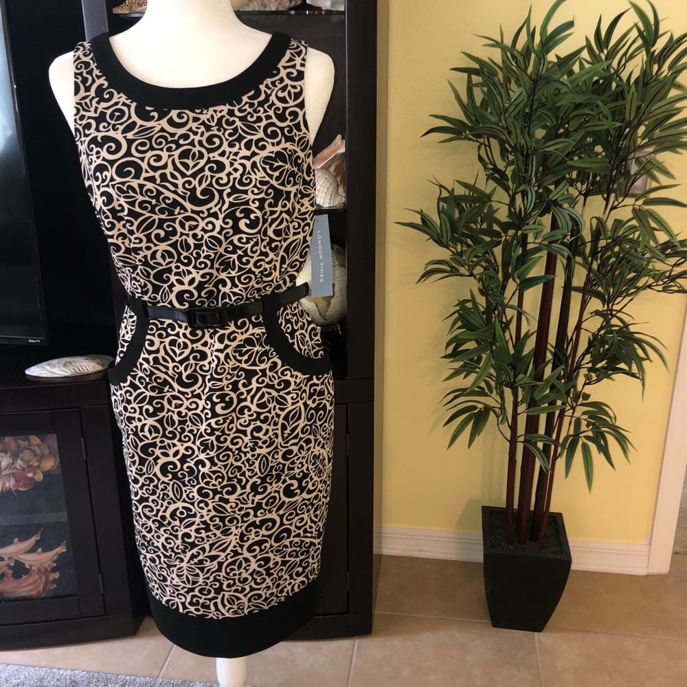 London Times NEW Professional Dress Belted 8